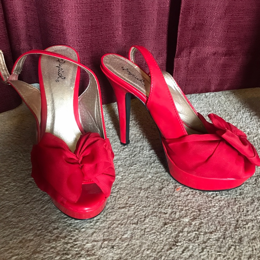 💋RED HEELS WITH BOW - Picture 4 of 5